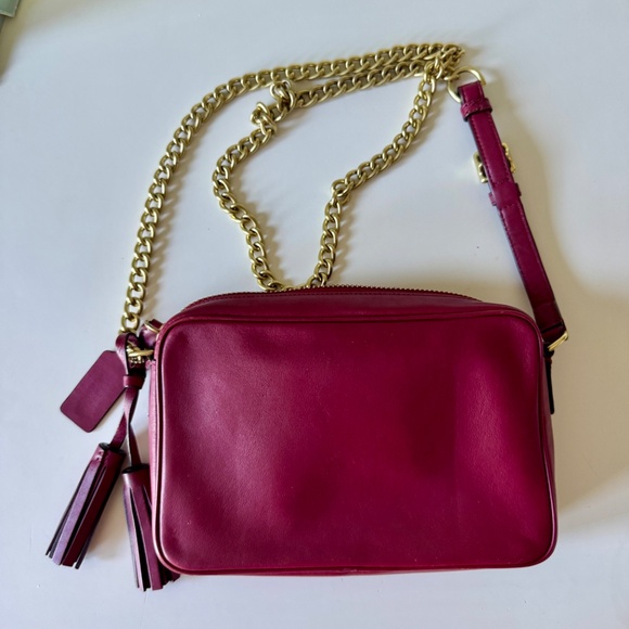 Coach Legacy Flight Bag Crossbody Adjustable Length Chain & Tassels, Port Color - Picture 7 of 14